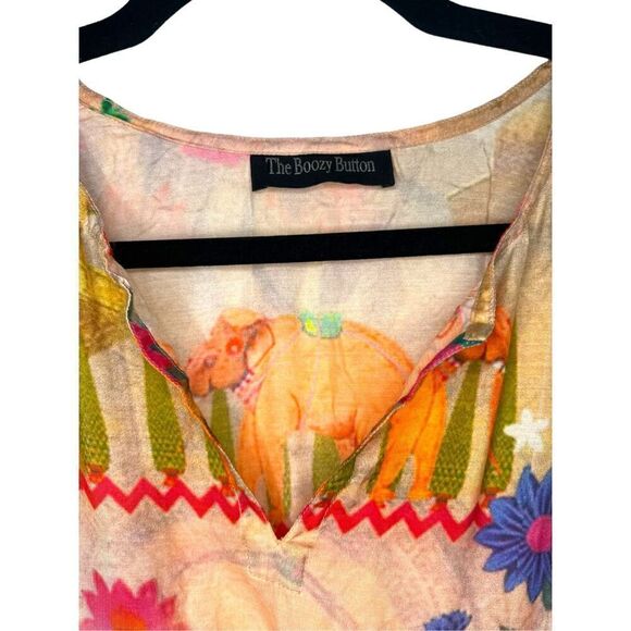 The Boozy Button Multicolored Tunic Lightweight Top Women’s OS - Picture 4 of 5